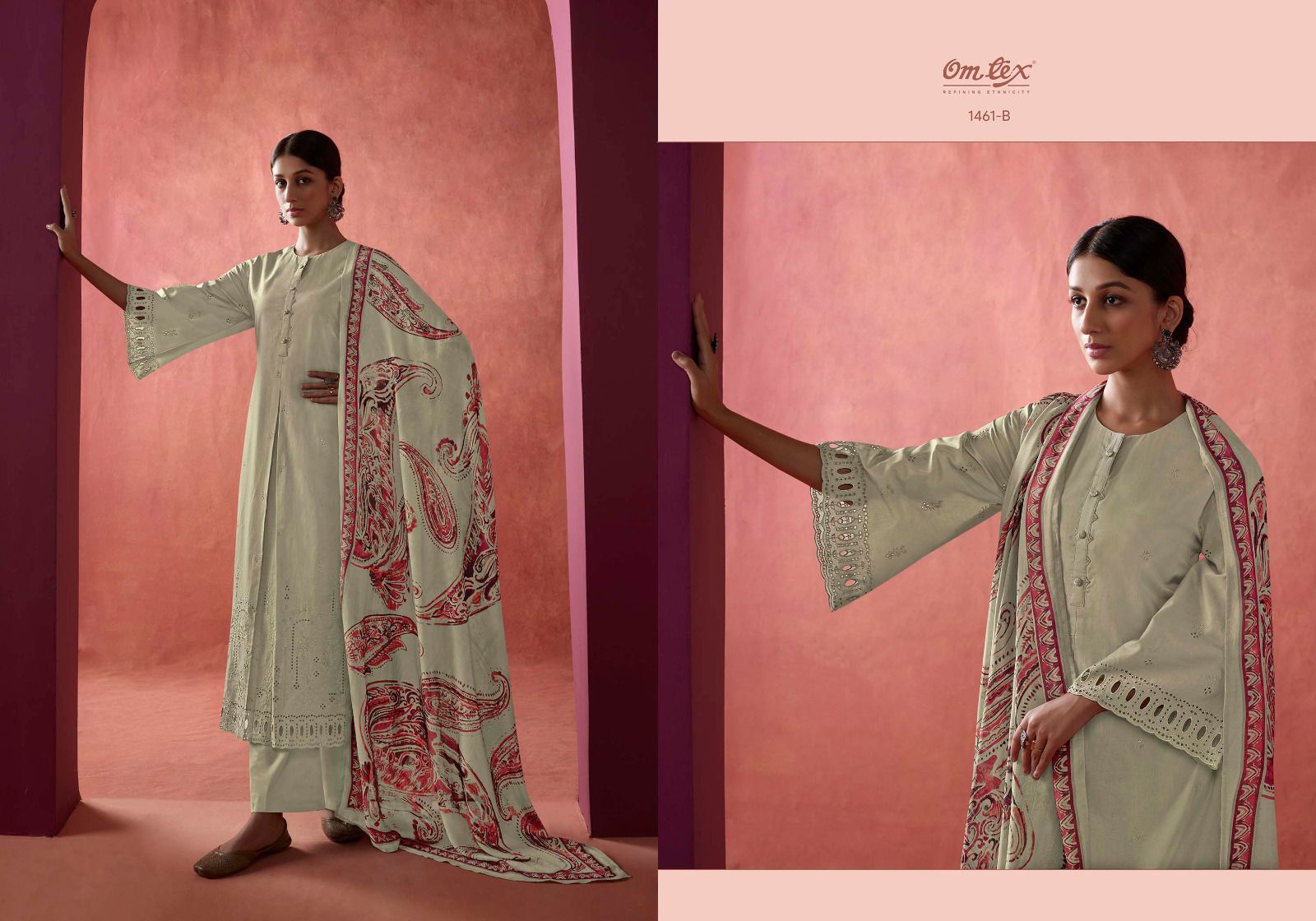 Buy Lawn Cotton Handwork Anika Omtex Plazzo Style Suits Cata